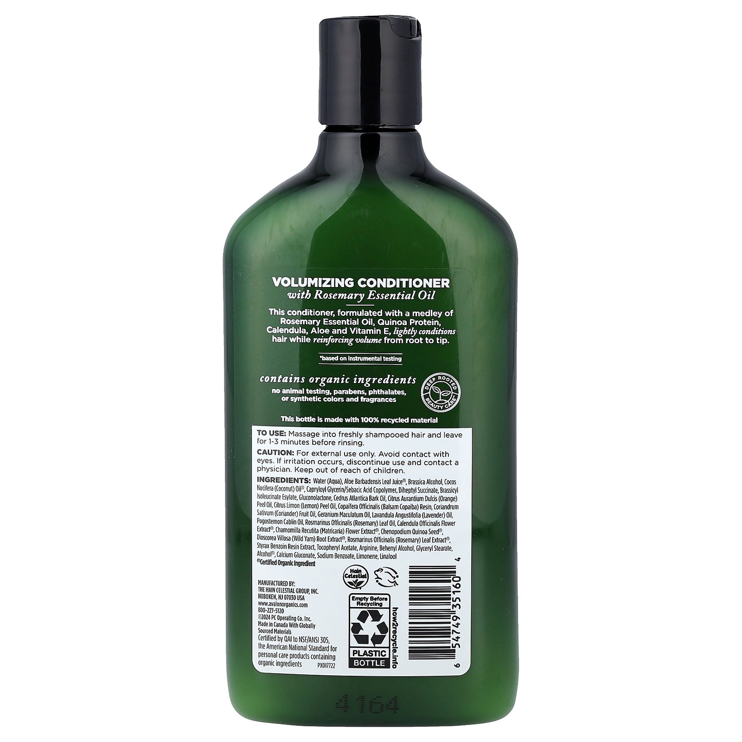 Avalon Organics, Conditioner, Volumizing Rosemary, 11 oz (325 g)