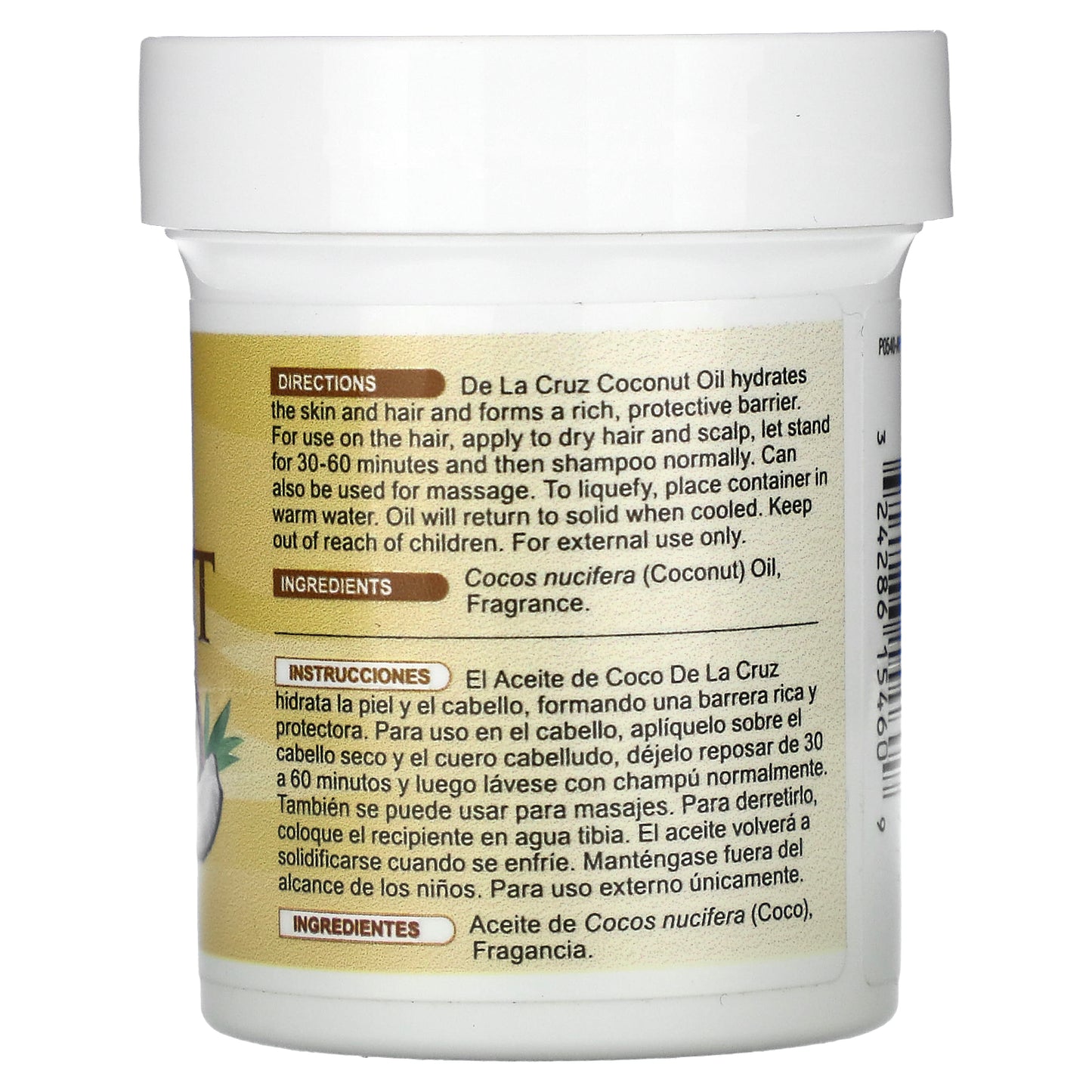 De La Cruz, Coconut Oil, Moisturizer, 2.2 oz (62.5 g)