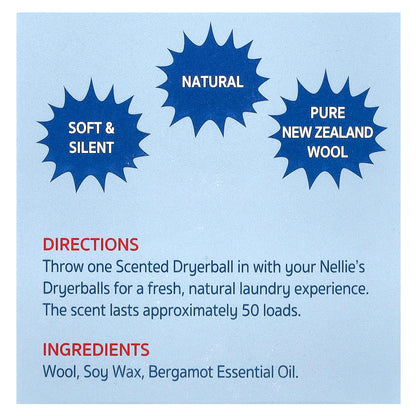 Nellie's, Scented Dryerball, Bergamot, 1 Dryerball