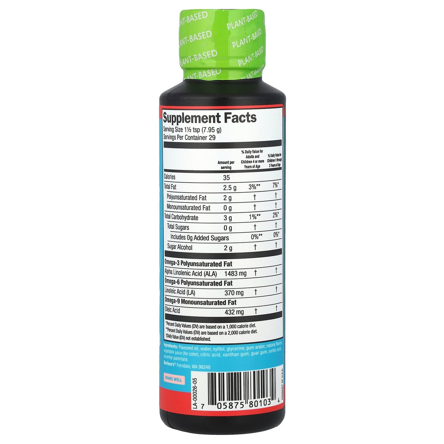 Barlean's, Omega Pals, Essential Nutrition For Kids, Sensational Straw-Nana, 8 oz (227 g)