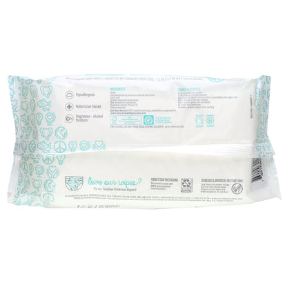 Seventh Generation, Sensitive Protection Cleansing Baby Wipes, 64 Wipes