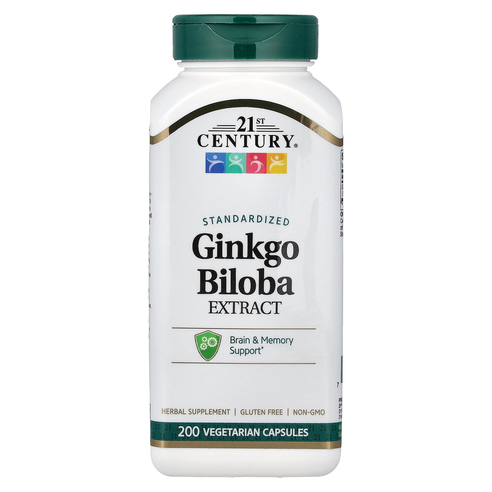 21st Century, Ginkgo Biloba Extract, Standardized, 200 Vegetarian Capsules (60 mg per Capsule)