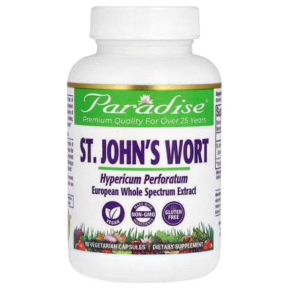 Paradise Herbs, St. John's Wort, 90 Vegetarian Capsules (300 mg per Capsule)