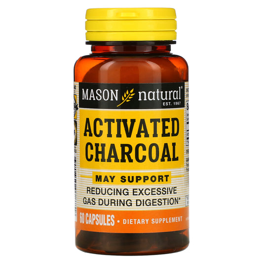 Mason Natural, Activated Charcoal, 520 mg, 60 Capsules (260 mg per Capsule)