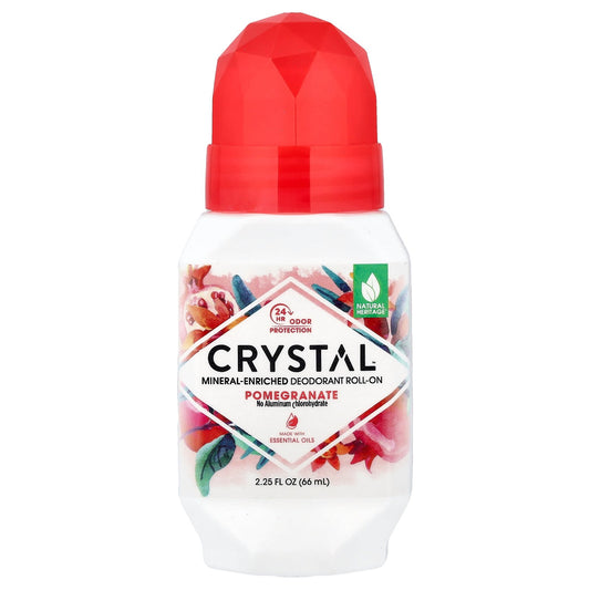 CRYSTAL, Mineral-Enriched Deodorant Roll-On, Pomegranate, 2.25 fl oz (66 ml)