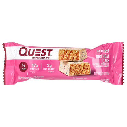 Quest Nutrition, Hero Protein Bar, Crispy, Birthday Cake, 12 Bars, 1.83 oz (52 g) Each