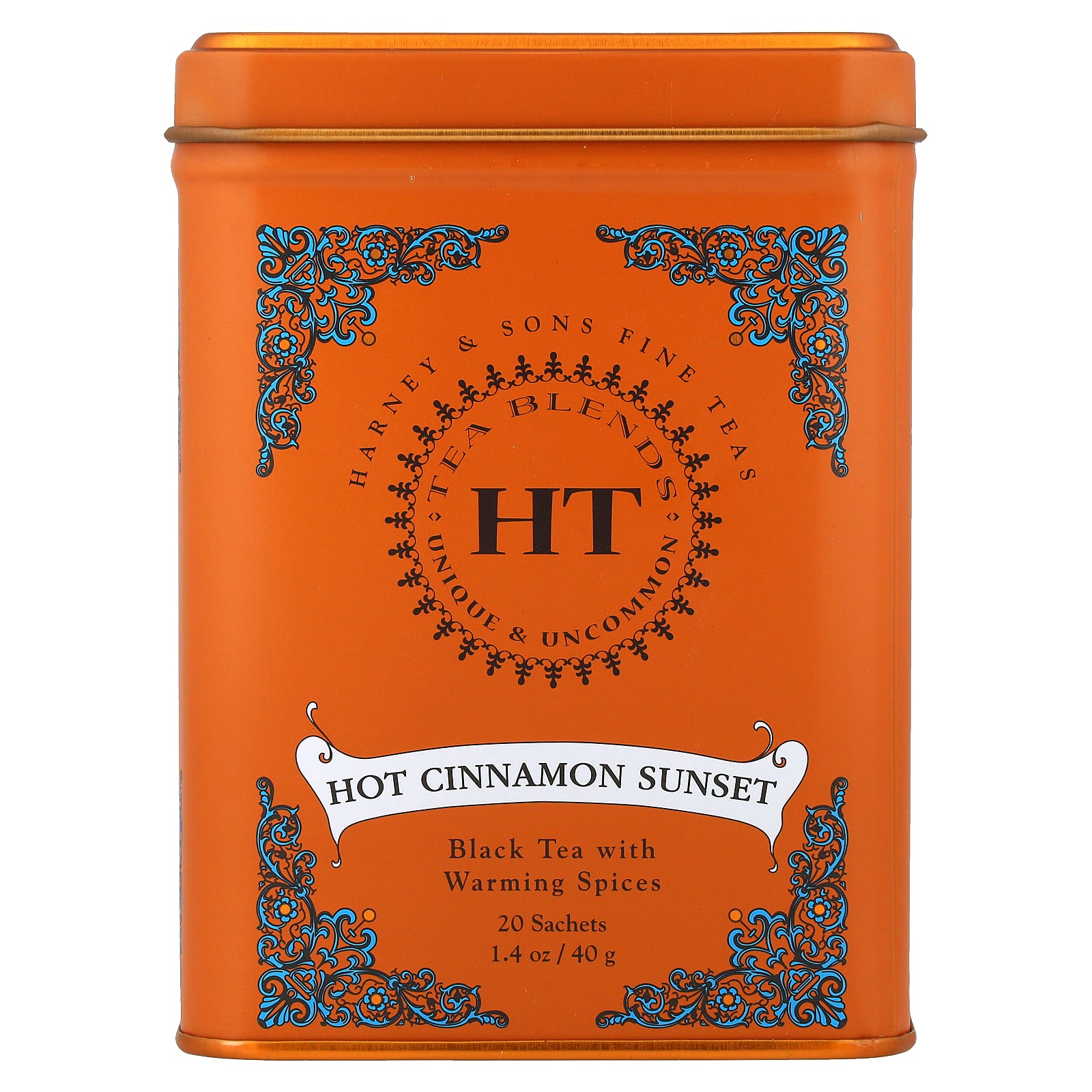 Harney & Sons, Black Tea With Warming Spices, Hot Cinnamon Sunset, 20 Tea Sachets, 1.4 oz (40 g)