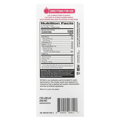 BPN, Go Gel, Mixed Berry CAF, 10 Packets, 1.45 oz (41 g) Each