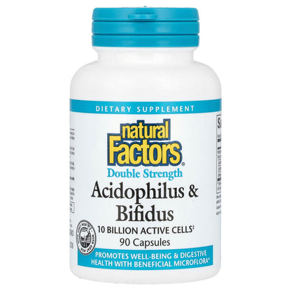 Natural Factors, Acidophilus & Bifidus, 10 Billion CFU, 90 Capsules