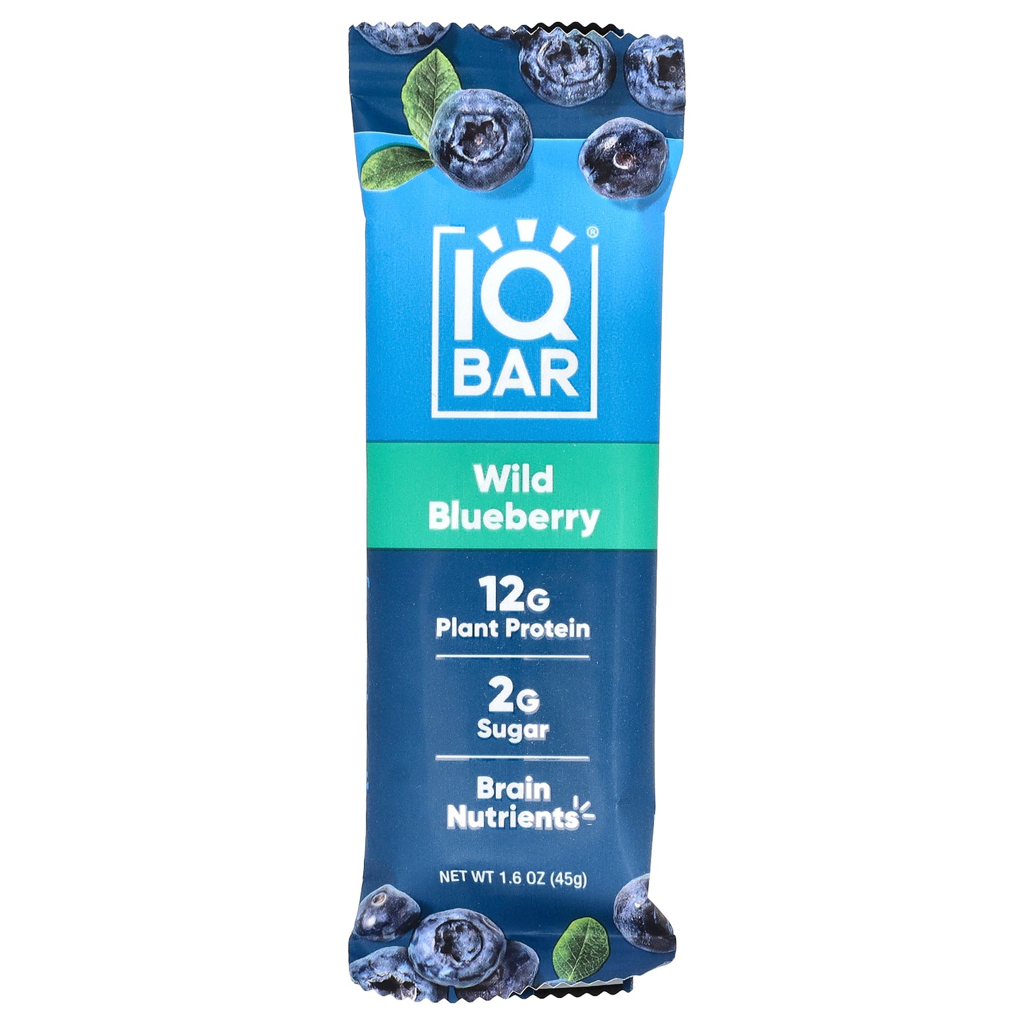 IQBAR, Plant Protein Bars, Wild Blueberry, 12 Bars, 1.6 oz (45 g) each