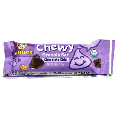 Annie's Homegrown, Organic Chewy Granola Bars, Chocolate Chip, 6 Bars, 0.89 oz (25 g) Each