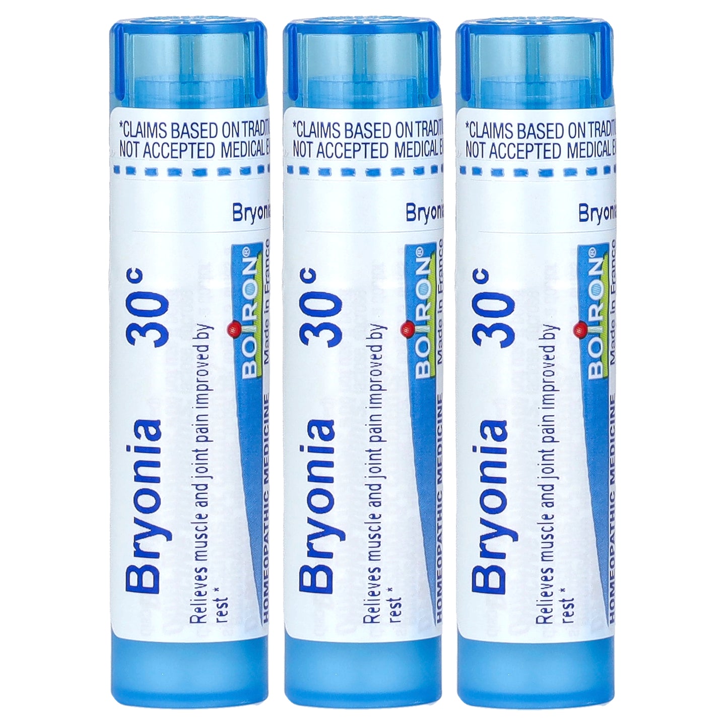 Boiron, Bryonia, Pain Relief, Meltaway Pellets, 30C, 3 Tubes, 80 Pellets Each