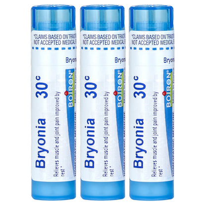 Boiron, Bryonia, Pain Relief, Meltaway Pellets, 30C, 3 Tubes, 80 Pellets Each