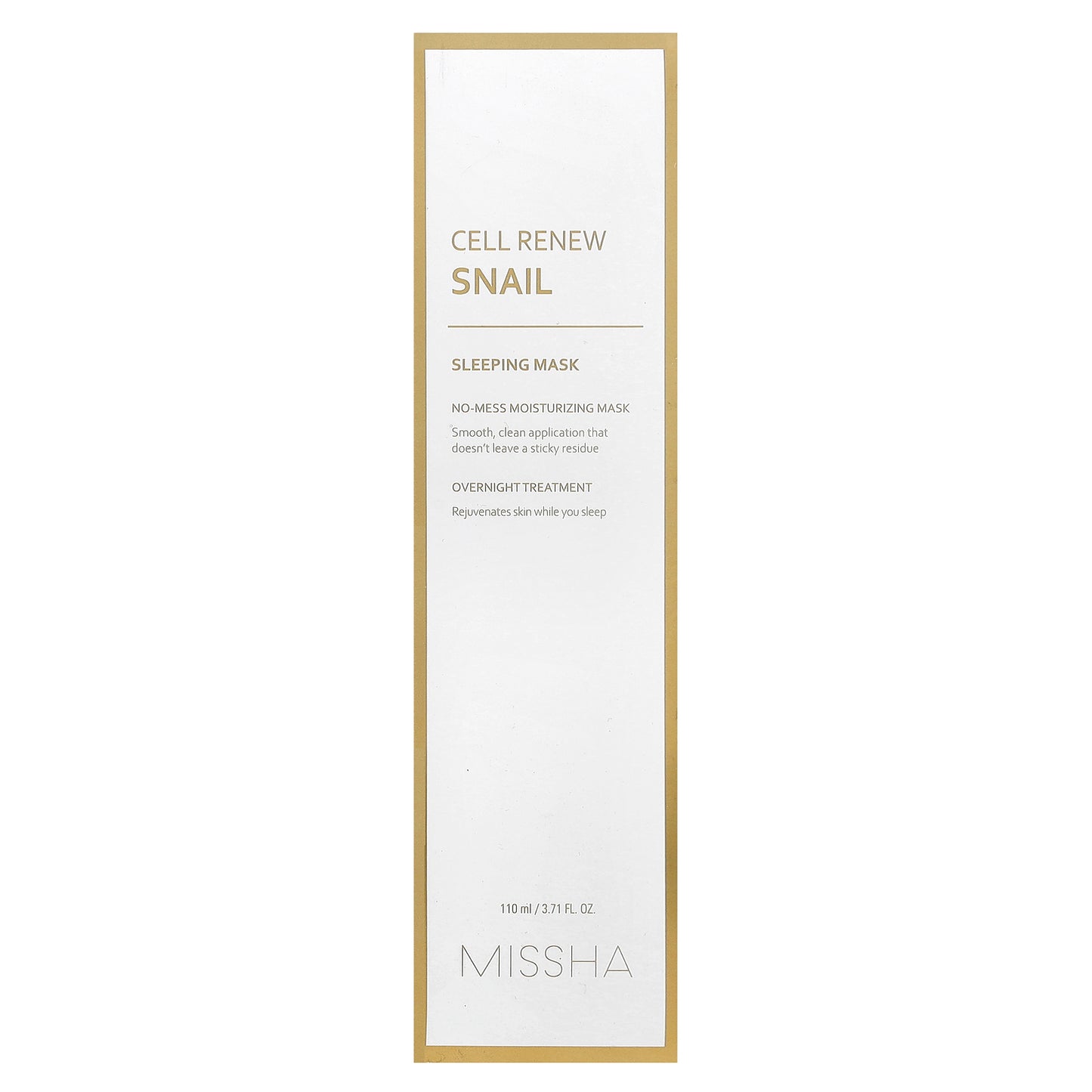 Missha, Cell Renew Snail, Sleeping Beauty Mask, 3.71 fl oz (110 ml)