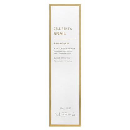 Missha, Cell Renew Snail, Sleeping Beauty Mask, 3.71 fl oz (110 ml)