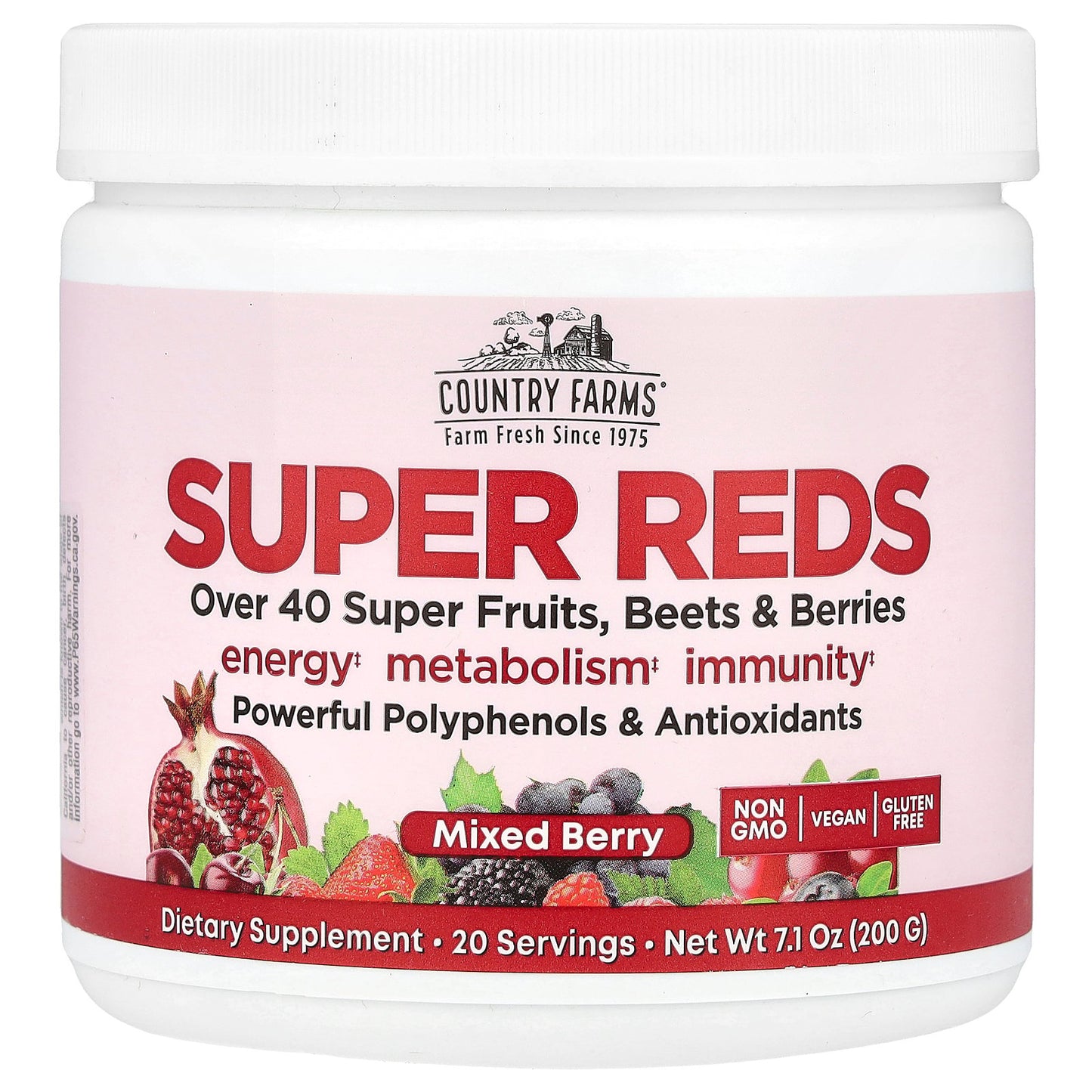 Country Farms, Super Reds, Mixed Berry, 7.1 oz (200 g)