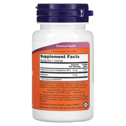 NOW Foods, Melatonin, 3 mg, 180 Lozenges