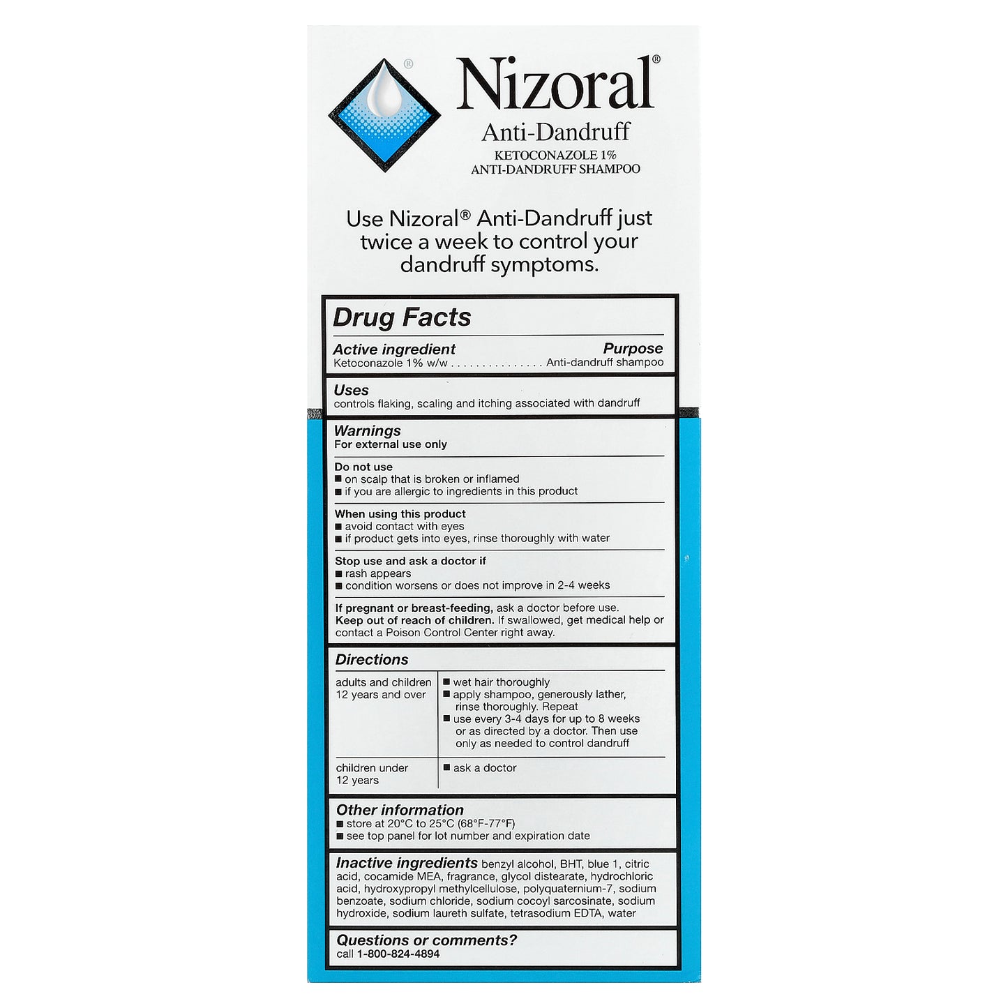 Nizoral, Anti-Dandruff Shampoo, Clean, 7 fl oz (200 ml)