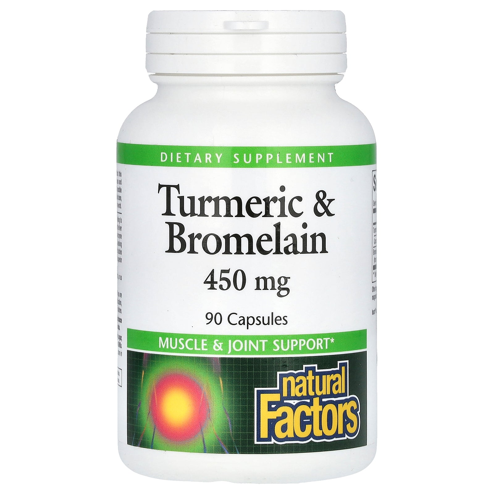 Natural Factors, Turmeric & Bromelain, 450 mg, 90 Capsules