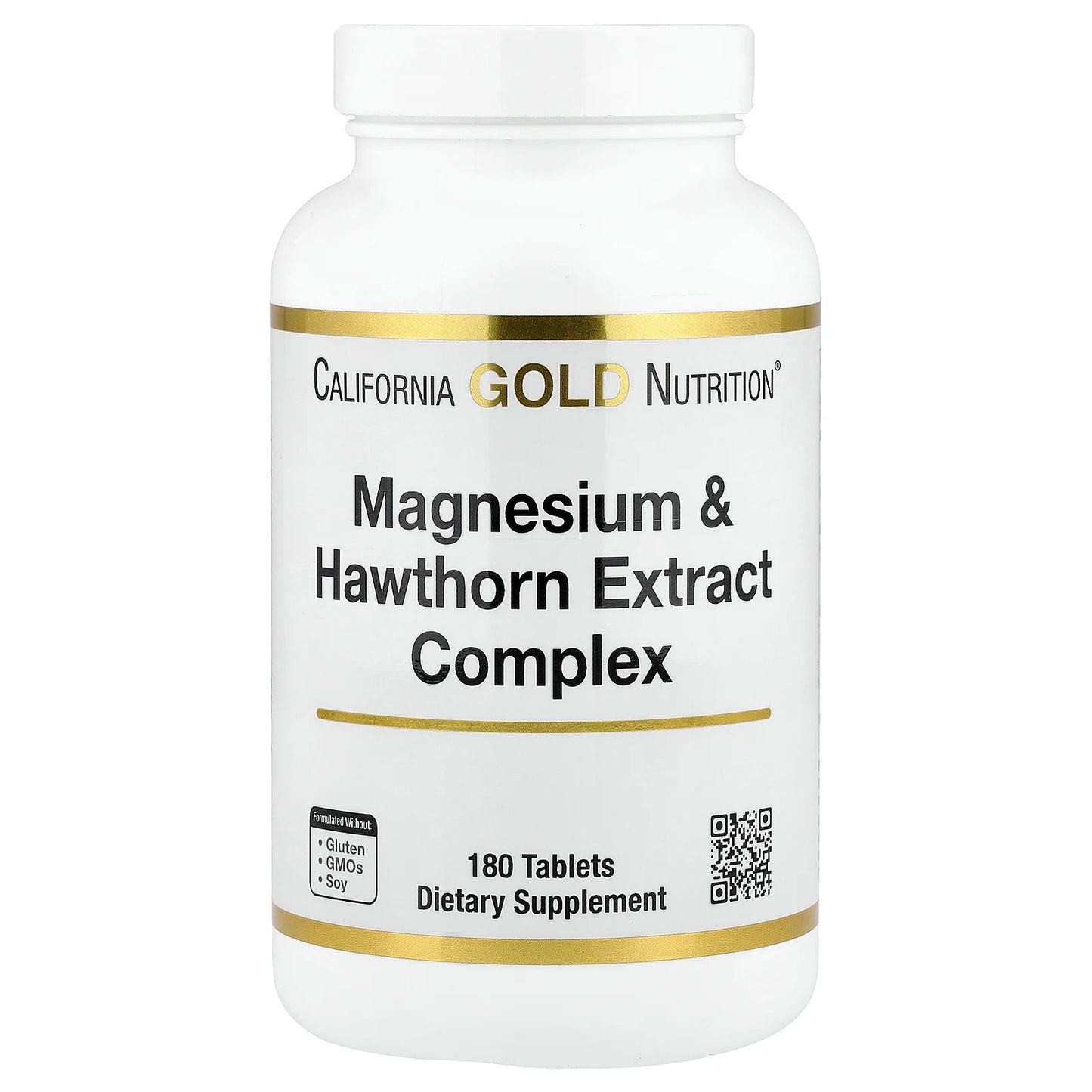 California Gold Nutrition, Magnesium & Hawthorn Extract Complex with Taurine, Coleus forskohlii Extract, and Hops, 180 Tablets
