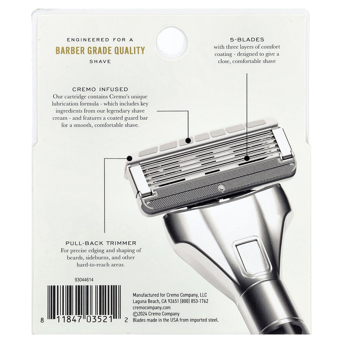 Cremo, Razor Refills, Cartridges, 4 Cartridges