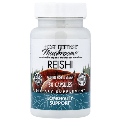 Host Defense, Mushrooms™, Reishi, 30 Capsules (0.5 g per Capsule)