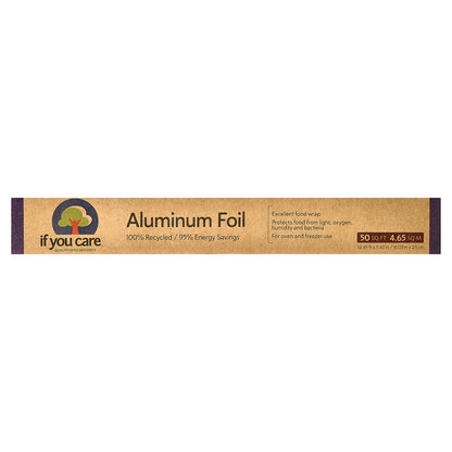 If You Care, 100% Recycled Aluminum Foil, 50 sq ft (52.49 ft x 42 in)