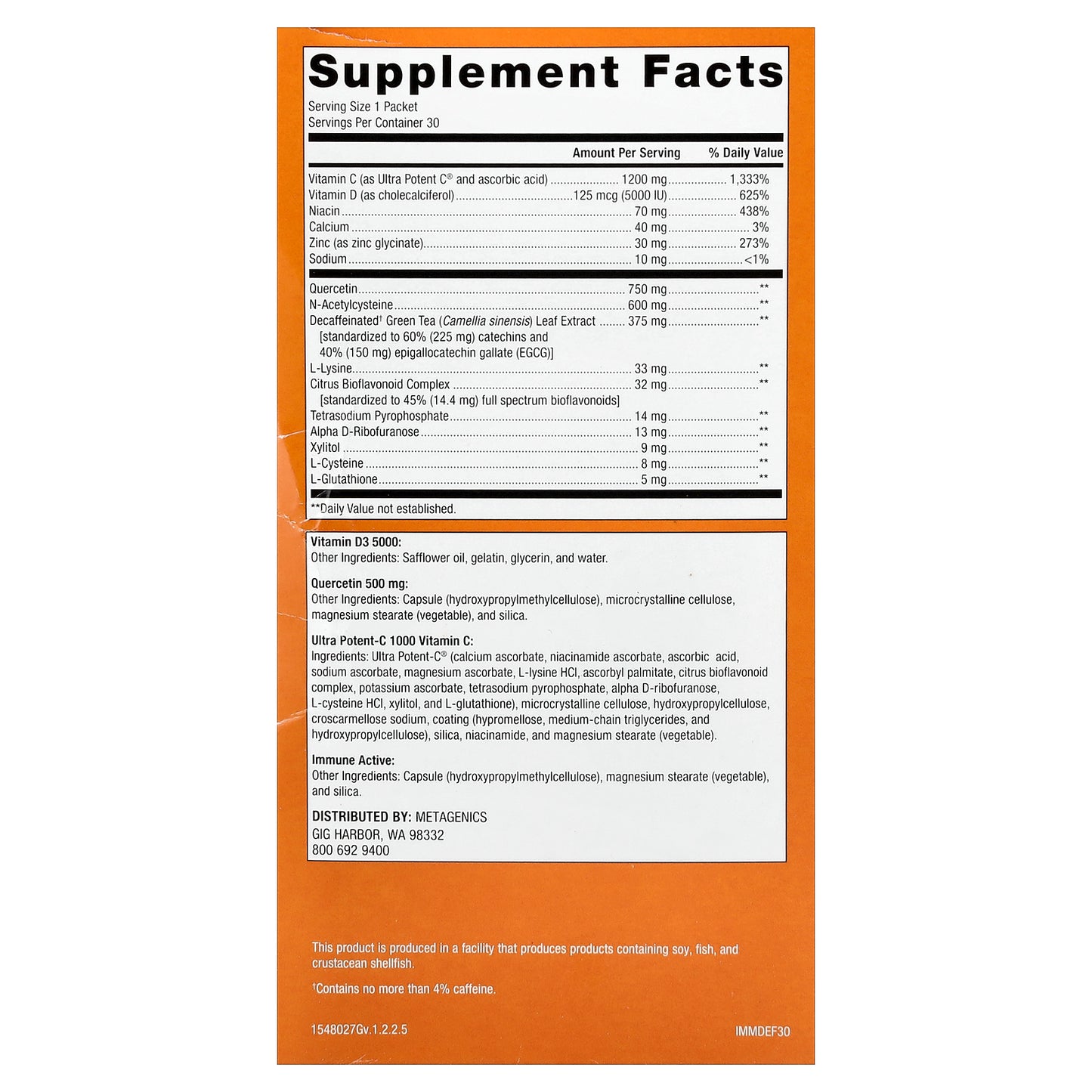 Metagenics, Immune Defense Pack, 30 Packets