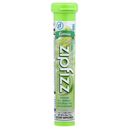 Zipfizz, Vitamin, Energy, Hydration, Loaded With B12, Limon, 20 Tubes, 0.39 oz (11 g) Each