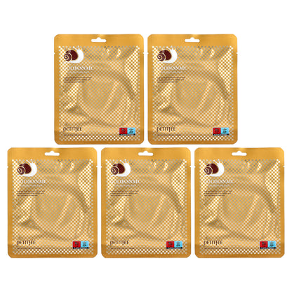 Petitfee, Gold & Snail Hydrogel Beauty Mask Pack, 5 Sheets, 1.05 oz (30 g) Each