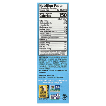 Bobo's Oat Bars, Oat Bites, Chocolate Chip, 5 Bites, 1.3 oz (37 g) Each