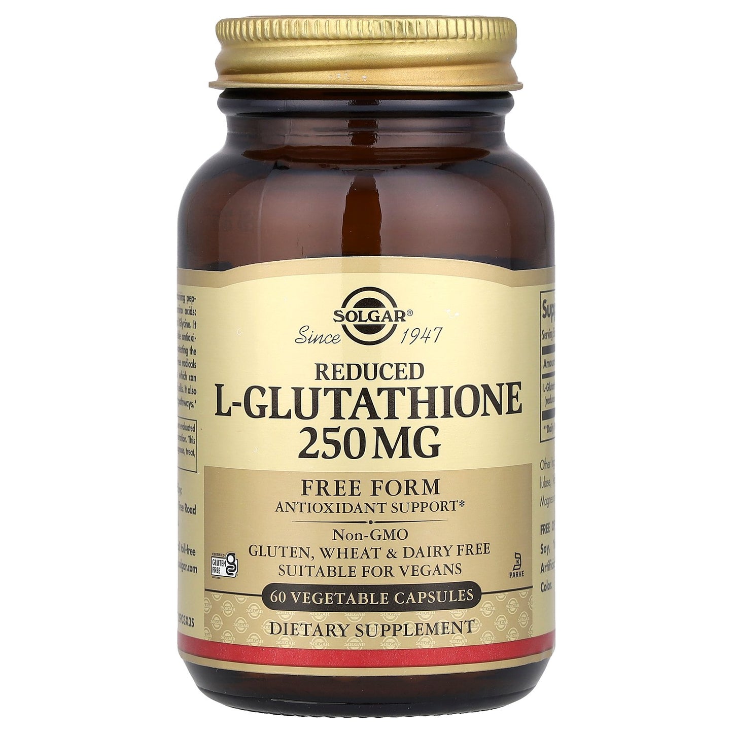 Solgar, Reduced L-Glutathione, 250 mg, 60 Vegetable Capsules