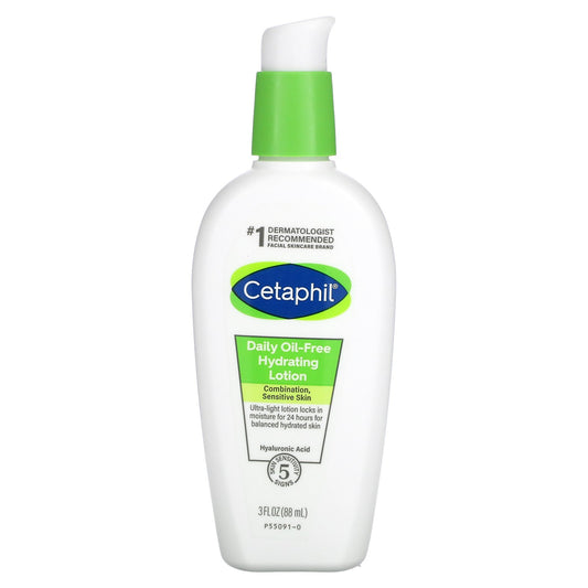 Cetaphil, Daily Oil-Free Hydrating Lotion, Fragrance Free, 3 fl oz (88 ml)