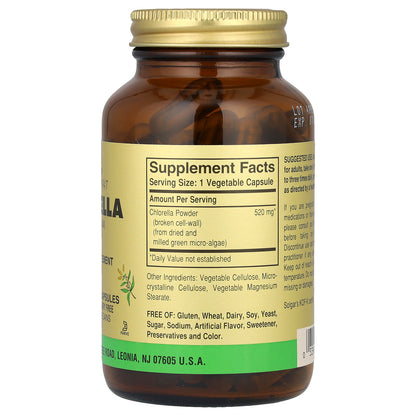 Solgar, Chlorella (Broken Cell-Wall), 100 Vegetable Capsules (520 mg per Capsule)