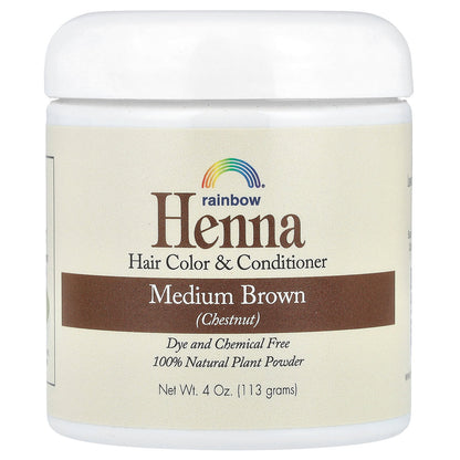 Rainbow Research, Henna, Hair Color & Conditioner, Medium Brown (Chestnut), 4 oz (113 g)