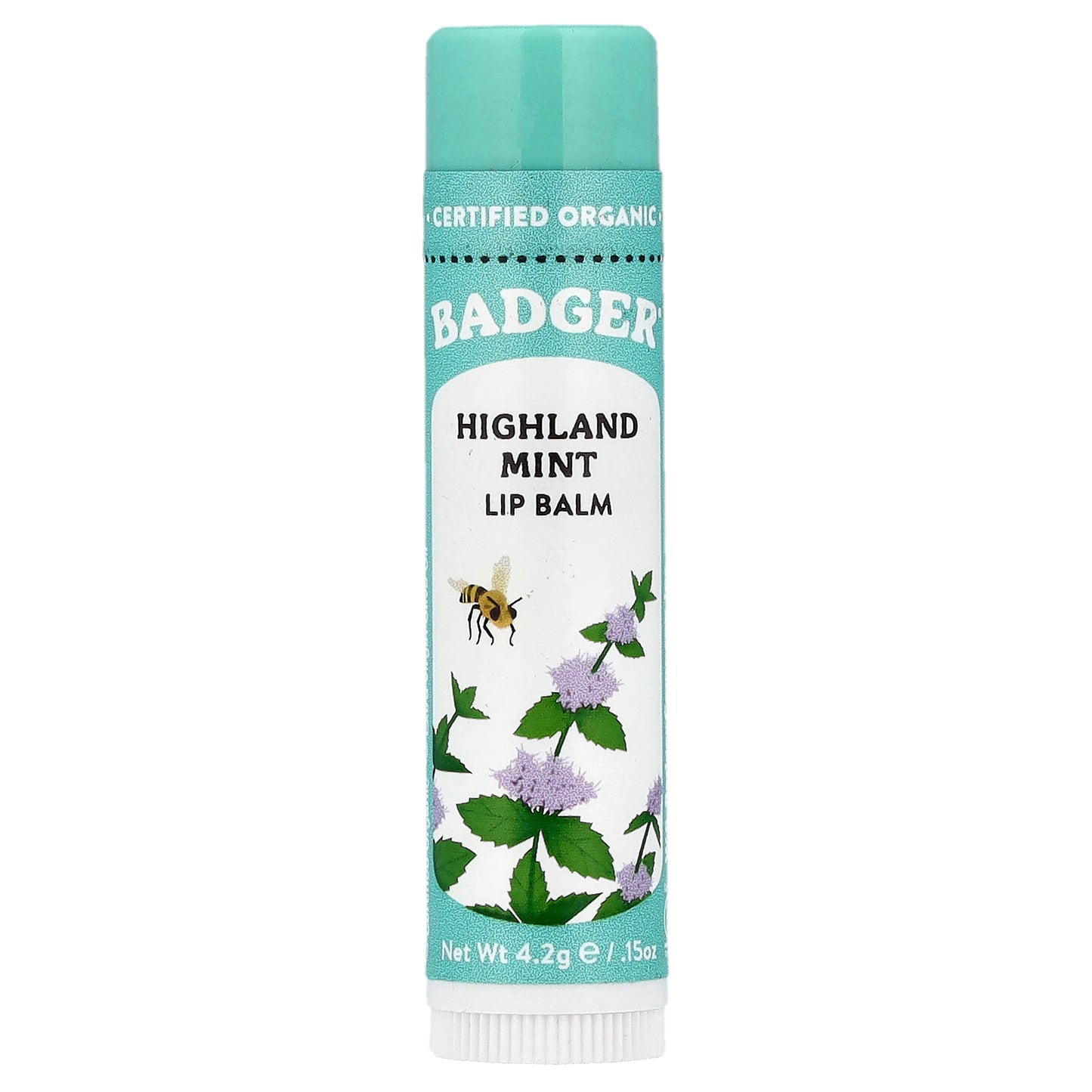 Badger, Lip Balm, Highland Mint, 0.15 oz (4.2 g)