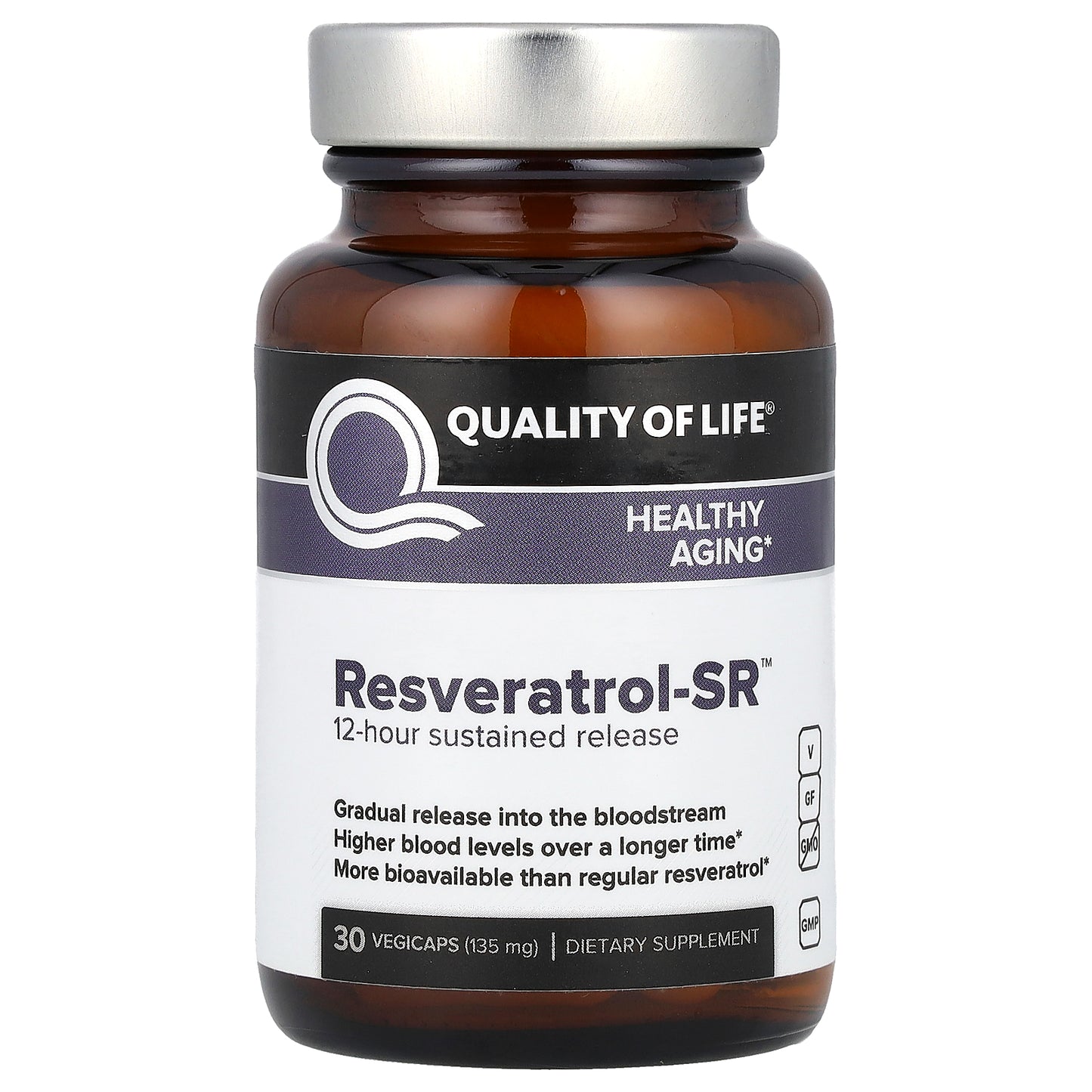 Quality of Life, Resveratrol-SR™, 135 mg , 30 Vegicaps