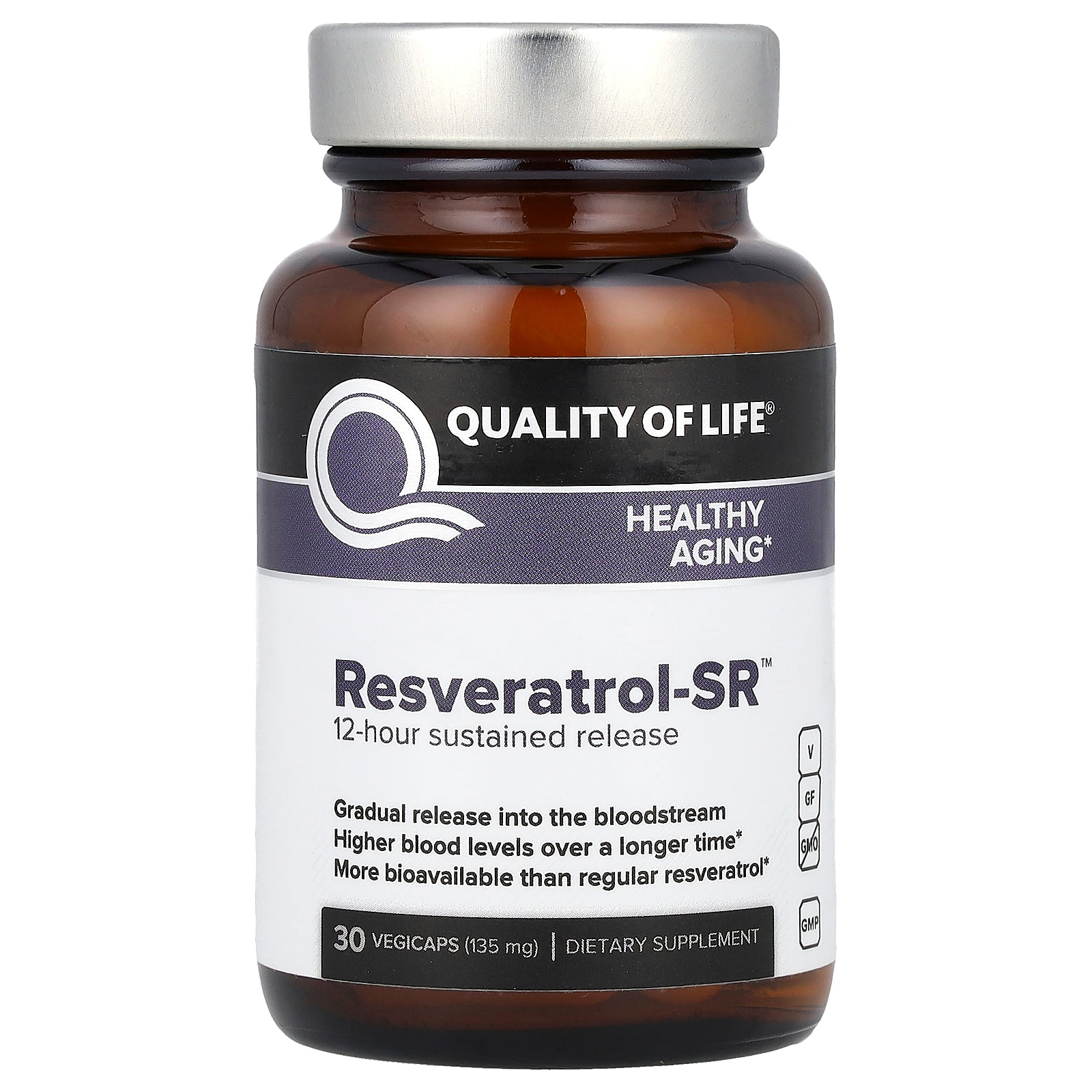 Quality of Life, Resveratrol-SR™, 135 mg , 30 Vegicaps