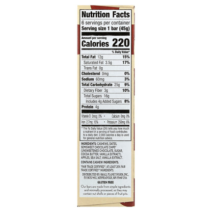 Larabar, Real Fruit & Nut Bar™, Chocolate Chip Cookie Dough, 6 Bars, 1.6 oz (45 g) Each