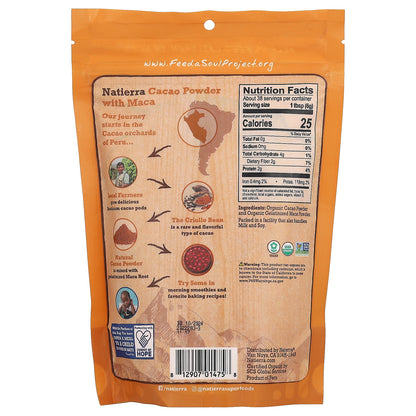 Natierra, Organic Cacao Powder with Maca, 8 oz (227 g)