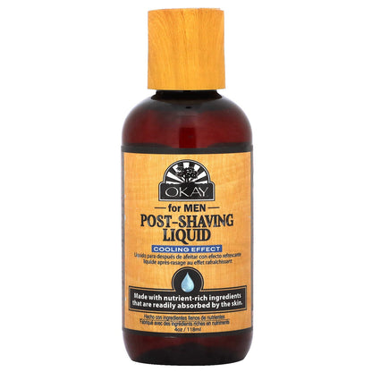 Okay Pure Naturals, Post-Shaving Liquid For Men, Cooling Effect, 4 oz (118 ml)