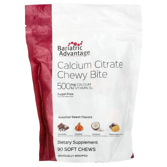 Bariatric Advantage, Calcium Citrate Chewy Bite, Sugar-Free, Assorted Sweet, 90 Soft Chews