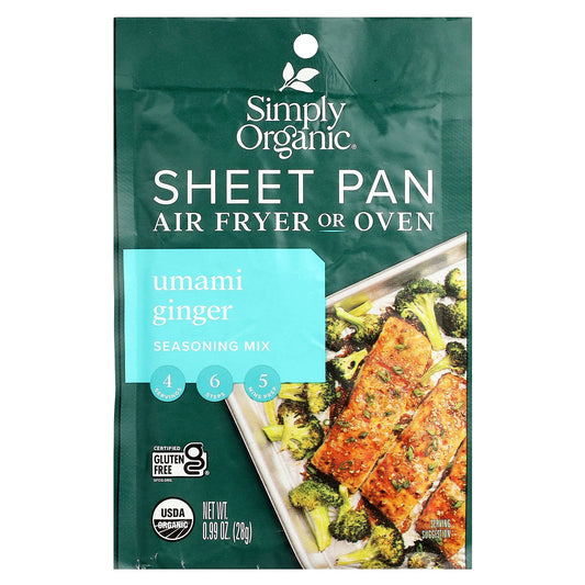Simply Organic, Sheet Pan Seasoning Mix, Umami Ginger, 0.99 oz (28 g)