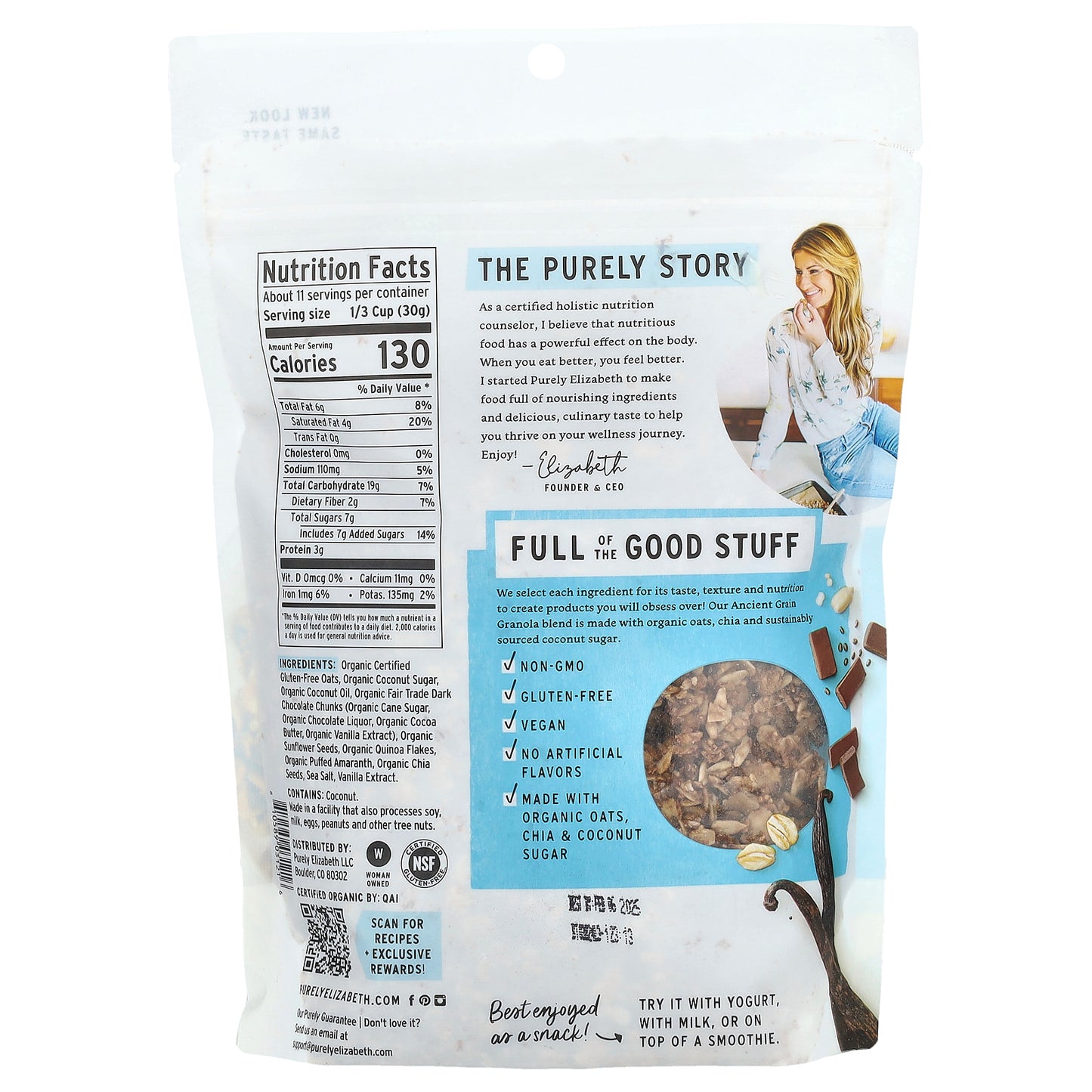 Purely Elizabeth, Ancient Grain Granola, Vanilla Chocolate Chip, 12 oz (340 g)