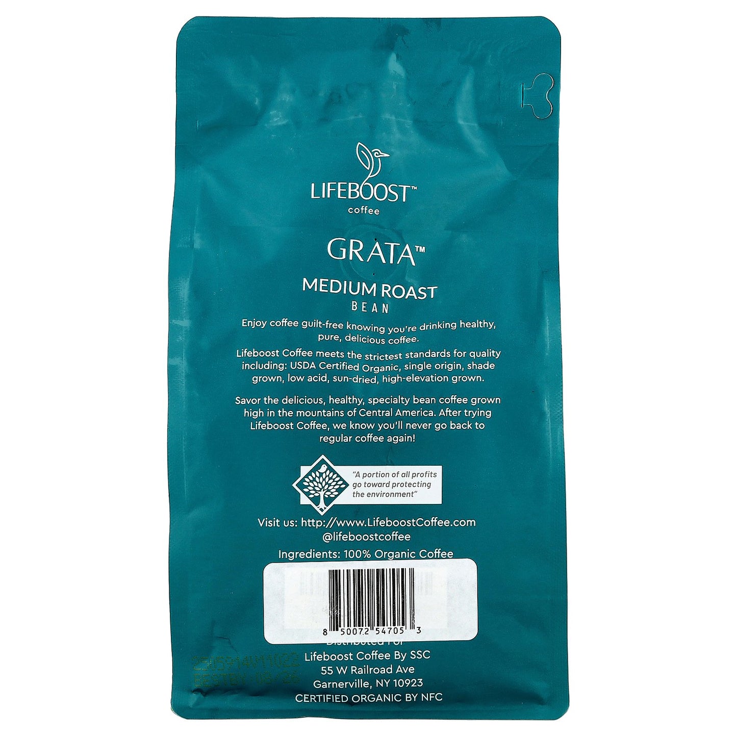 Lifeboost, Coffee, Grata™, Bean, Medium Roast, 12 oz (340 g)