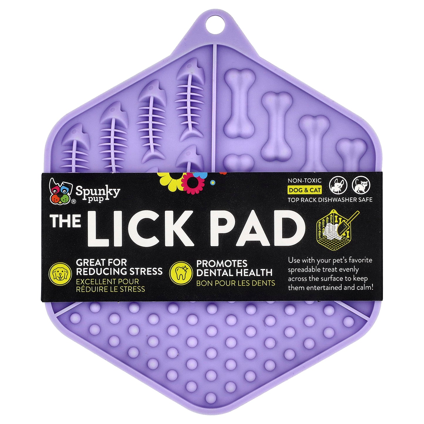 Spunky Pup, The Lick Pad, Dog & Cat, Hexagon, 1 Pad