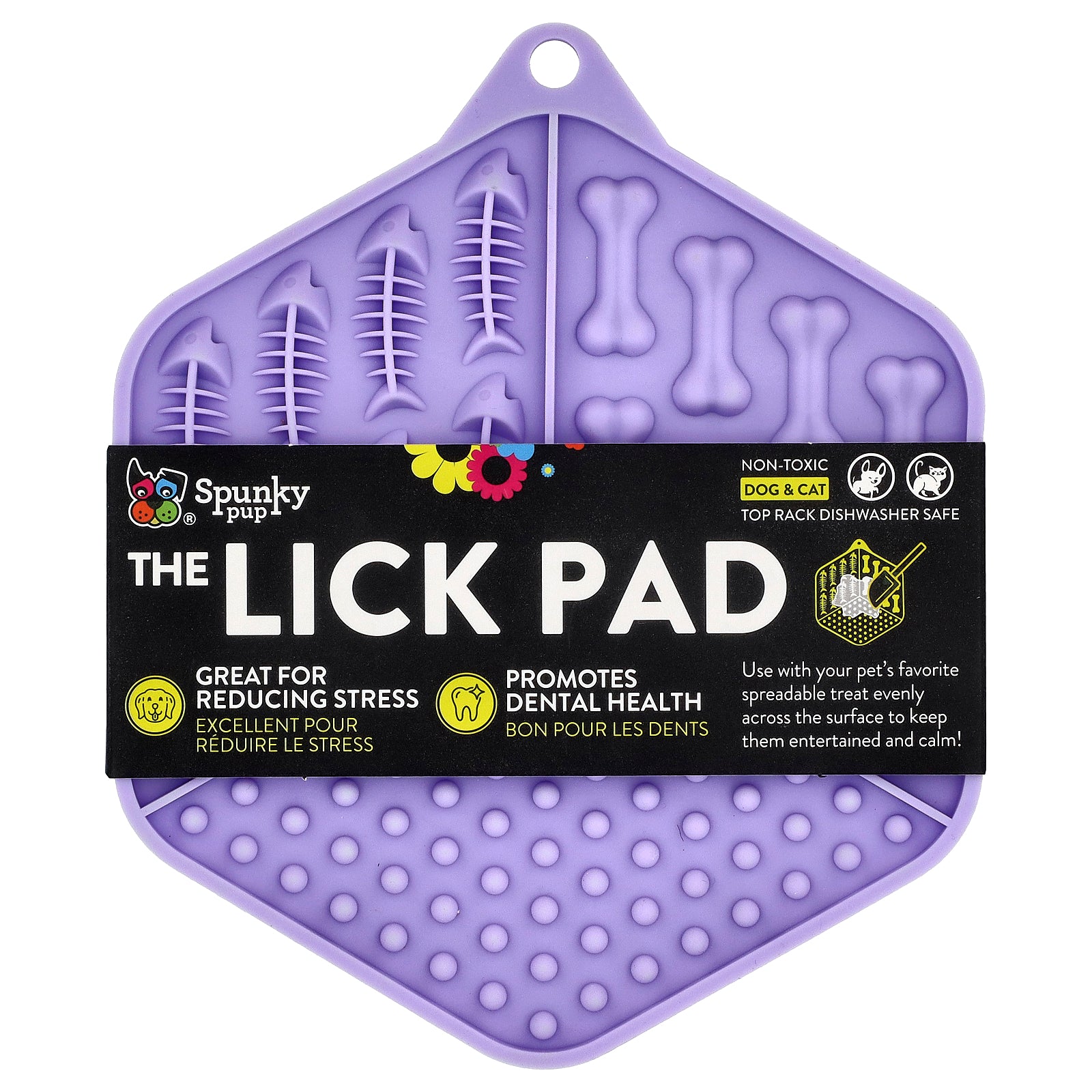 Spunky Pup, The Lick Pad, Dog & Cat, Hexagon, 1 Pad