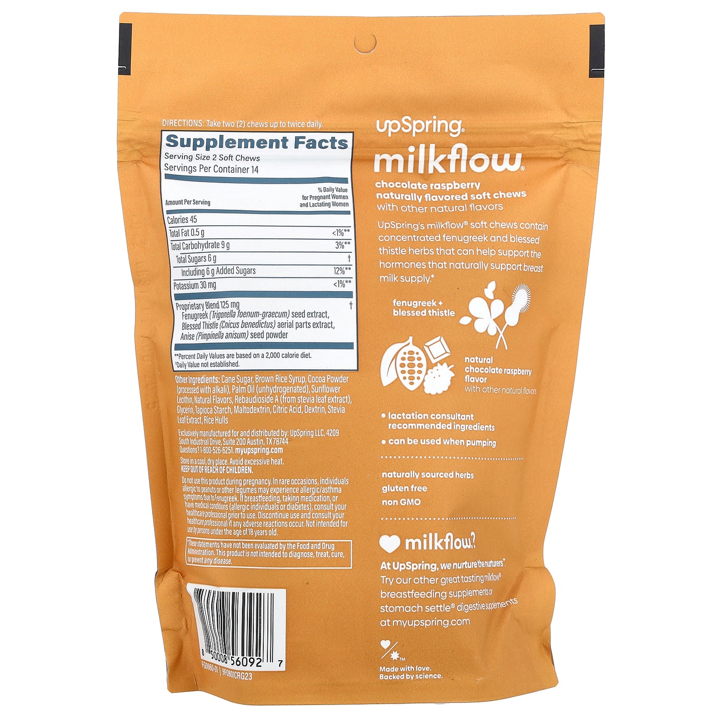 UpSpring, Milkflow®, Chocolate Raspberry, 28 Soft Chews