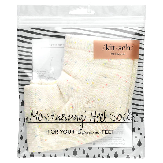 Kitsch, Moisturizing Heel Socks, Rainbow Speckle, 1 Pair