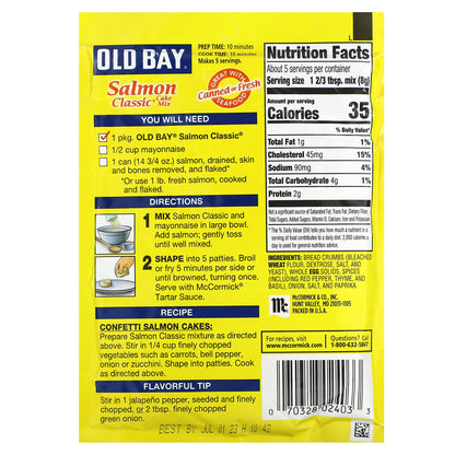 Old Bay, Salmon Classic Cake Mix , 1.34 oz (37 g)